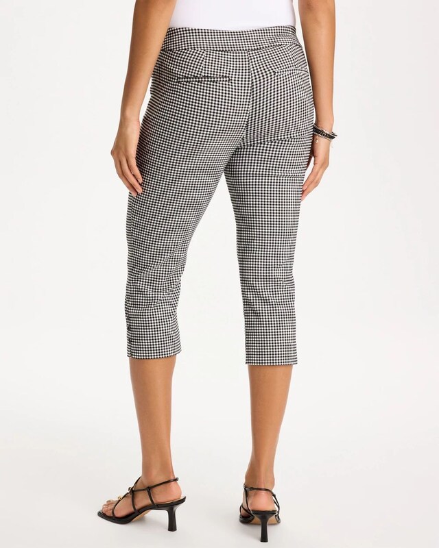 Brigitte Slim Gingham Pull-On Capri Pant - image 3